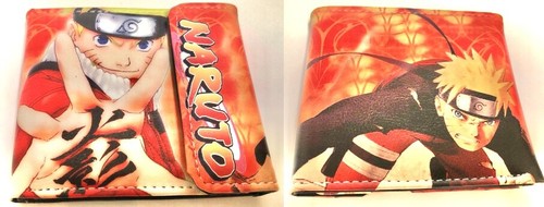 Naruto Themed Billfold Bifold With Button Flap Wallets - Picture 3 of 4