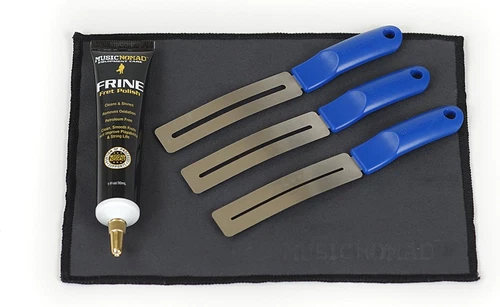 5 Pc. FRINE Fret Polishing Kit with Fretboard Guards, Polish, Cloth (MN124)