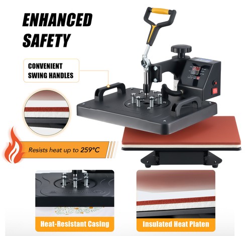 8 in1 Heat Press Machine Digital Transfer Sublimation Printer 30×38cm - Picture 5 of 9