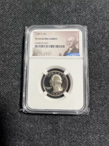 1989-S-25 Cent- Washington-NGC Graded Proof 69 Ultra Cameo