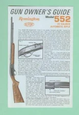 Remington Model 552 1960's  Factory Owners Instruction Reproduction