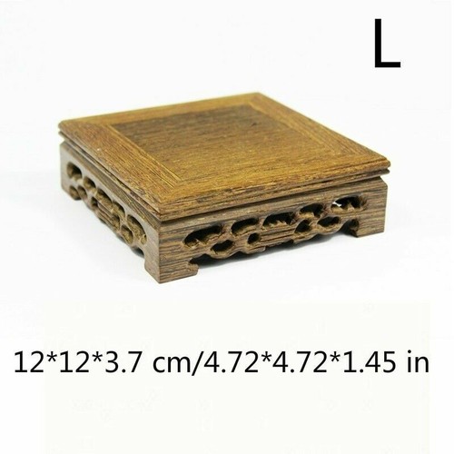Redwood Carving Teapot Base Oriental Pedestal Square Flower Pot Vase Decor Retro - Picture 11 of 12
