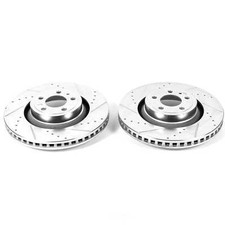 Disc Brake Rotor Set-Front Drilled, Slotted and Zinc Plated Brake Rotor Pair