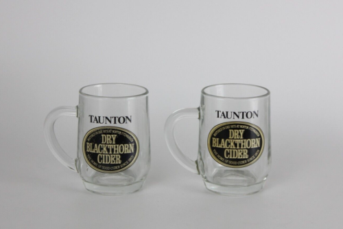 X 2 Vintage Taunton Cider Half Pint Glasses - Picture 1 of 6
