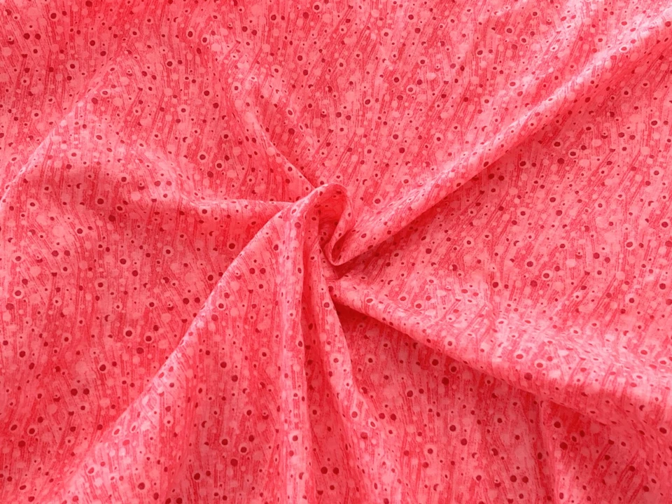 Vintage Pink Splatter Dots Sewing Fabric 4 yd 42" Ditsy Quilt Quilting Cotton - Image 3 of 4