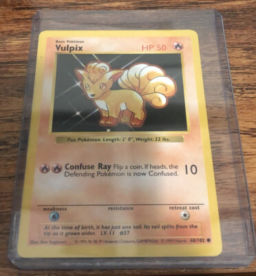 First Edition Shadowless Vulpix 68/102 - 1999 Pokemon WOTC TCG