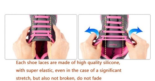 CHOOSE YOUR COLOR Universal Stretch Sneaker Laces, FREE Shipping cert - Picture 3 of 15