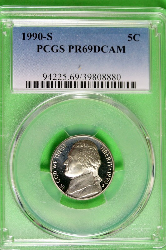 1990 - S PCGS PR69DCAM JEFFERSON NICKEL! #B36042