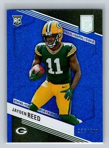 2023 Donruss Elite Jayden Reed #153 Status Sparkle #/299 Green Bay Packers
