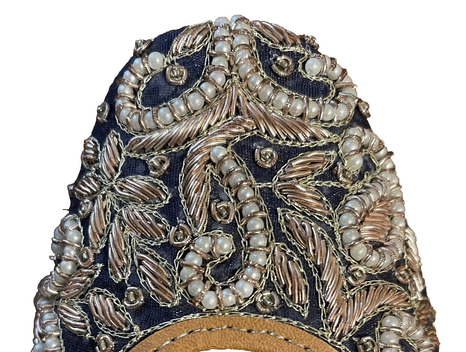 PANTOFOLA D’ORO Juttis~Pantofole fatte a mano~Scarpe~Pelle e Seta Ricamata~US 8 5 Euro 39~Nuove