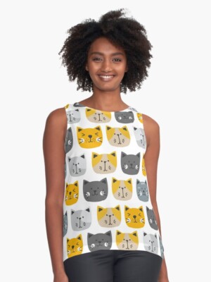 For the Love of Cats Sleeveless Top, gift for her,gift for him,gift for mom,gift