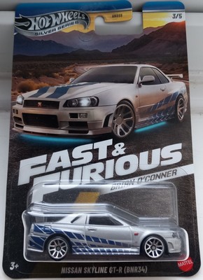Hot Wheels Fast & Furious Brian O'Conner Nissan Skyline GT-R (BNR34) silber