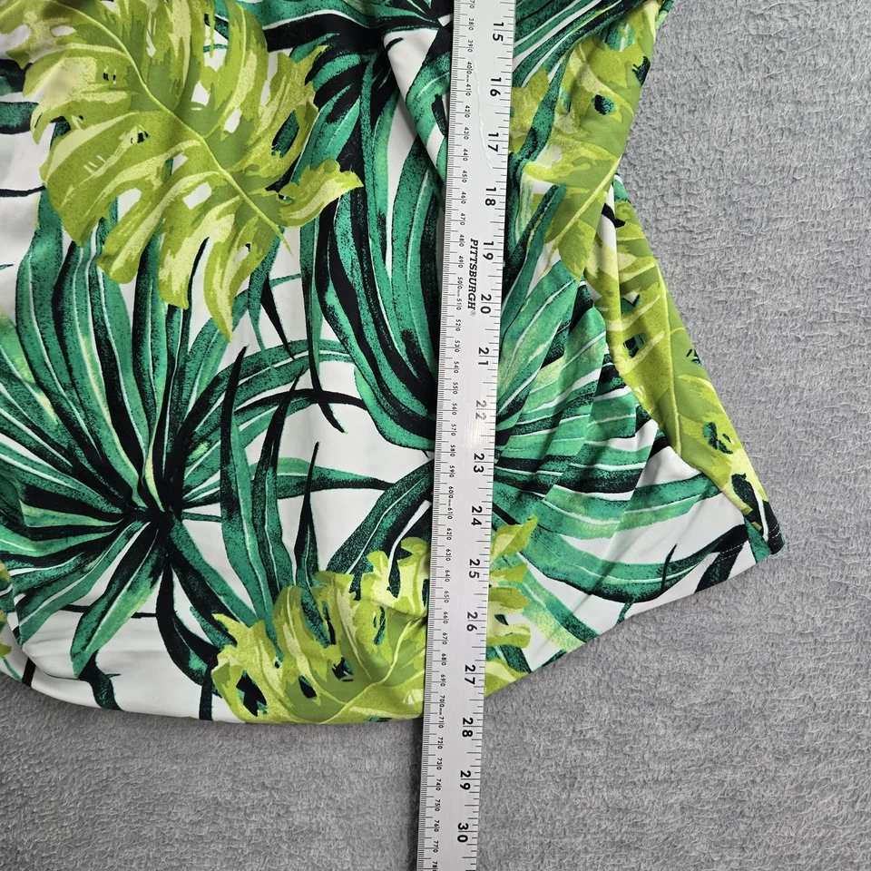 Roupa de banho feminina Cacique 40DD verde nylon elastano regata floral natação - Imagem 3 de 4