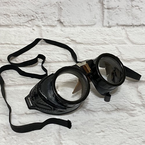 Vintage Bakelite GOGGLES Safety Eyewear Motorcycle Steampunk Glasses