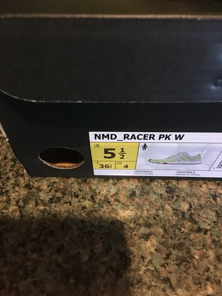 Adidas NMD Racer Boost Primeknit Shoes AQ1137  WMNS Size 5.5 NEW DS NIB Solar - Image 2 of 4