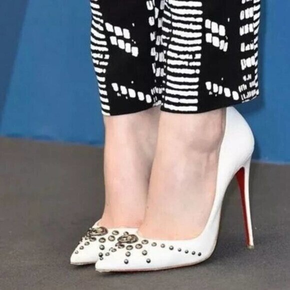 Christian Louboutin Door Knock White Glacier Leather So Kate
