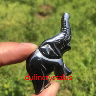 3pcs Natural Hematite Carved Elephant Quartz Crystal Skull Healing Reiki Gift