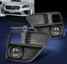 FOR 2015-2017 SUBARU WRX STI FRONT BUMPER DRIVING FOG LIGHTS LAMP CHROME W/BEZEL