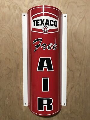 Texaco Free Air Curved Metal  Gasoline Gas sign Pump Oil WOW!!!