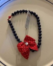 Gymboree Cherry Cutie Red Blue Polka Dot Bow Gem Beaded Necklace Girls Jewelry