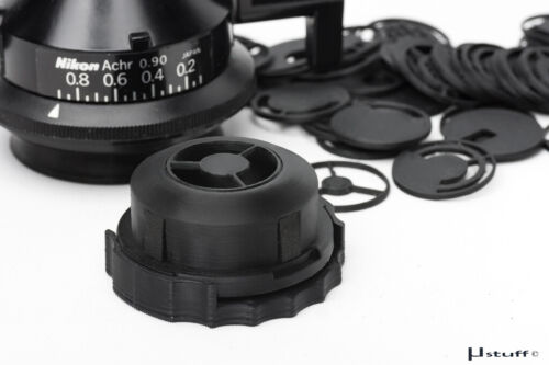 Nikon Achromat 0.90 microscopio condensador campo oscuro polarizador juego de inserciones oblicuas - Imagen 2 de 8