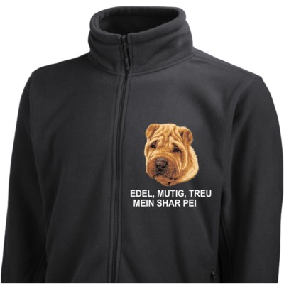 Fleecejacke Jacke SHAR PEI 2 Stickerei by Siviwonder Hund