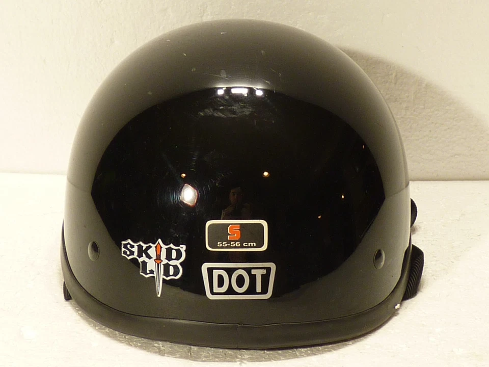 Skid Lid Original DOT Certified Gloss Motorcycle Half Helmet Black S (55-56cm) Foto 4 de 4