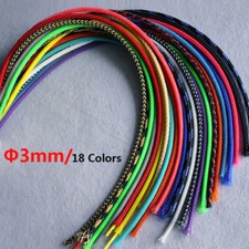 PET Nylon Braided Sleeve Tube Cable Expandable Sleeve Width 3mm Sheath 18 Colors
