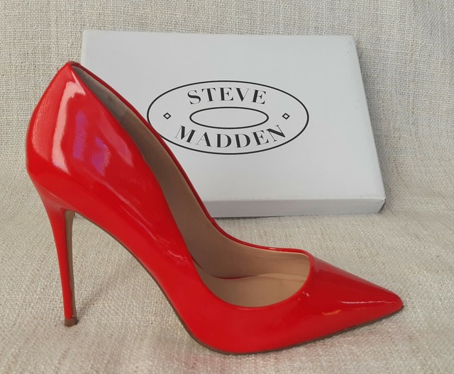 steve madden red patent heels
