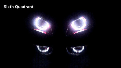 For Honda CBR600RR / F5 2003-2006 White Red Double Angel Eyes Headlight Assembly - Picture 4 of 23