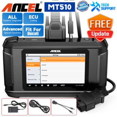 Ancel MT510 OBD2 Scanner Motorcycle Diagnostic Tool Fit For Ducati ECU Coding