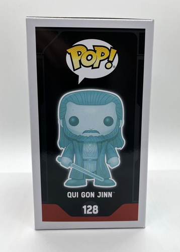 Funko POP Star Wars Holographic Qui Gon Jinn 128 Galactic Con 2017 GITD Glow - Picture 9 of 12