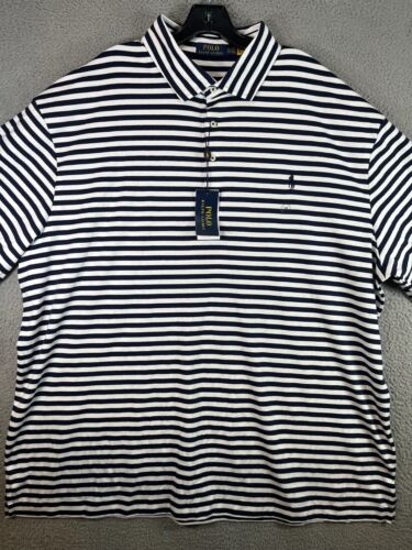Polo Ralph Lauren Shirt Men 3XB Big Blue Polo French Terry Short Sleeve Big Tall
