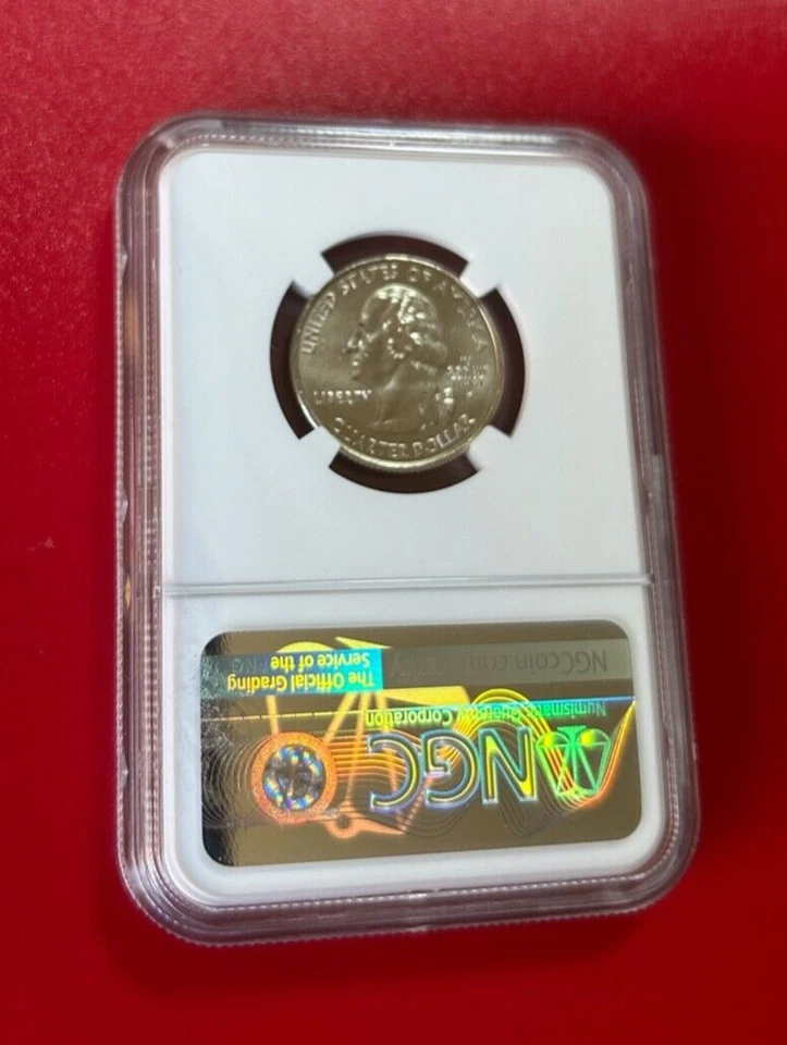 2007 P US 25 CENTS UTAH NGC MINT ERROR MS 65 REVERSE DIE CHIP - Image 2 of 3