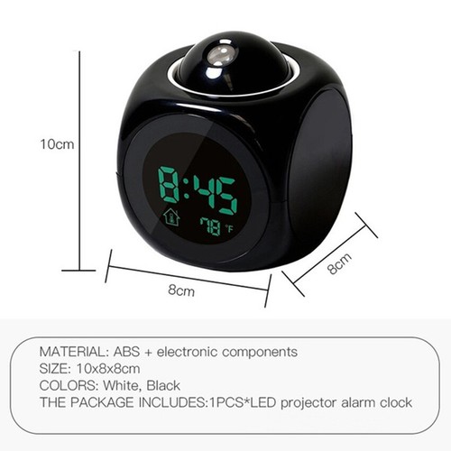 Projection Home Digital LED Cute Design Wall Alarm Clock Voice Talking Projector - Picture 4 of 13