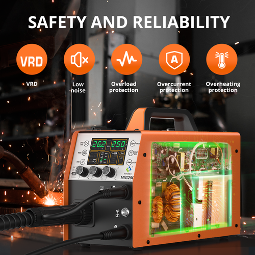 4in1 Aluminum MIG Welder Flux Cored Wire Welder TIG MMA 250A IGBT w/ Torch - Picture 7 of 24