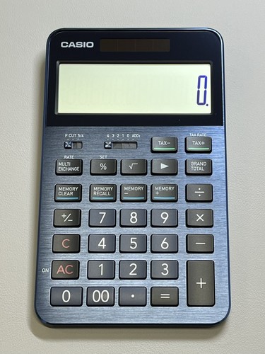CASIO S100X-BU Premium Calculator Hi-end Flagship SPCIAL ONE Navy S100 12 digits - Picture 2 of 10