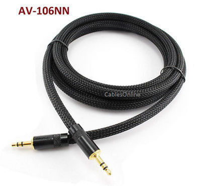 6ft Premium Pro 3.5mm (1/8'') Stereo Audio Neutrik Male/Male Net Sleeve Cable