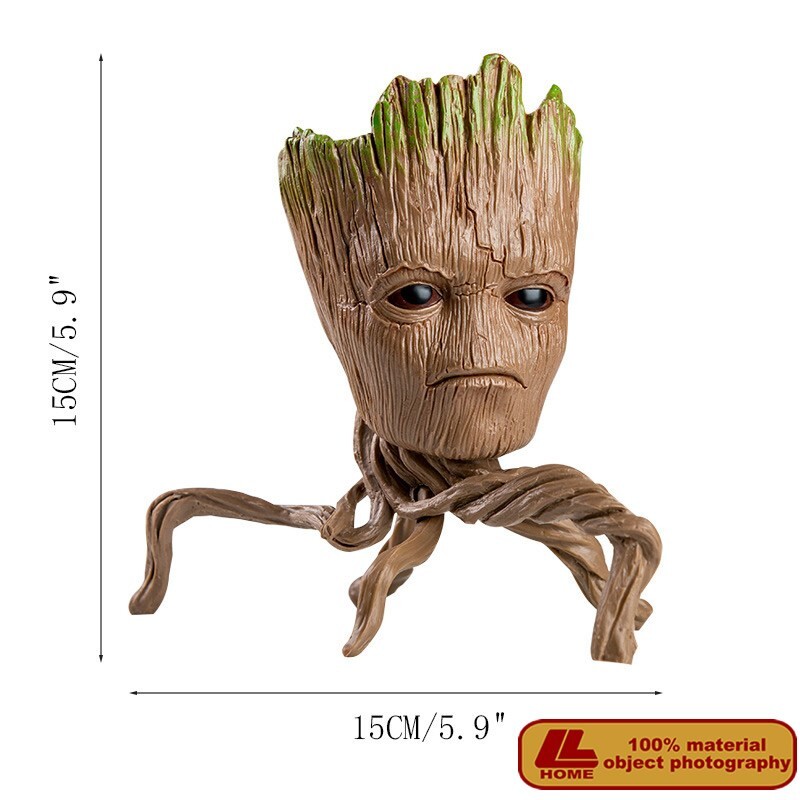 Anime movie Groot Head plant pot pen container Figure Toy Gift Desk