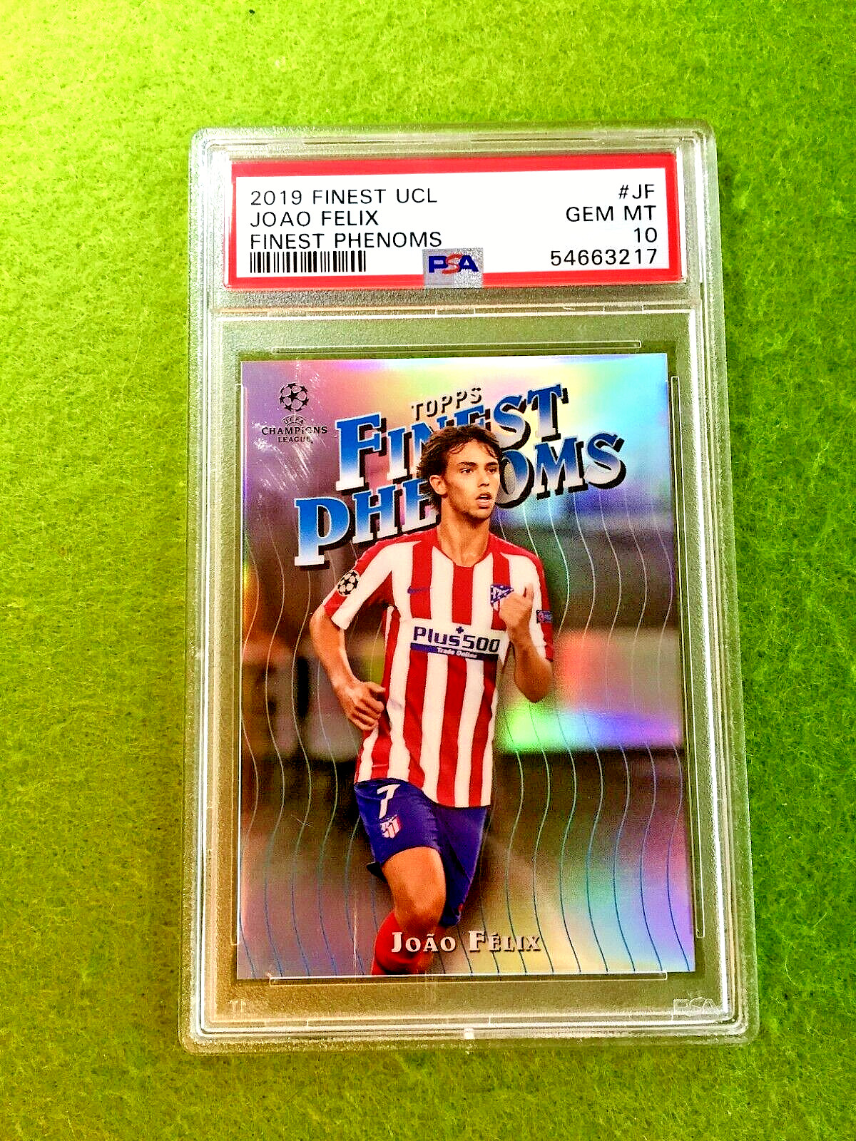 Joao Felix PSA 10 REFRACTOR CARD JERSEY #23 PORTUGAL 2019 Finest JOAO FELIX UCL view 1