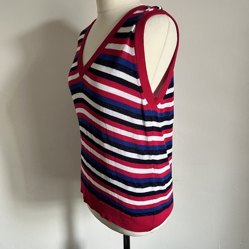 Kettlewell Tank Top Size Large Multi Stripe Navy Sparkle Layer Winters - Picture 5 of 11