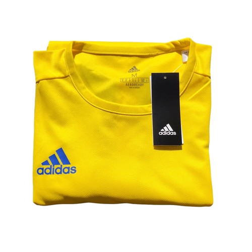 Adidas Mens Estro 19 Jersey Top Sz Medium M Yellow Blue Aeroready Logo Soccer - Picture 11 of 12