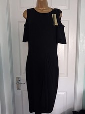 Womens Coast Black Midi Dress Size 10 Classic Look NEW WITH TAGS RRP �95