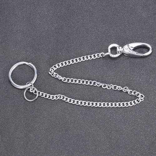 Llavero colgante de cintura de cadena larga de metal de acero inoxidable de 1 pieza para - Imagen 3 de 11