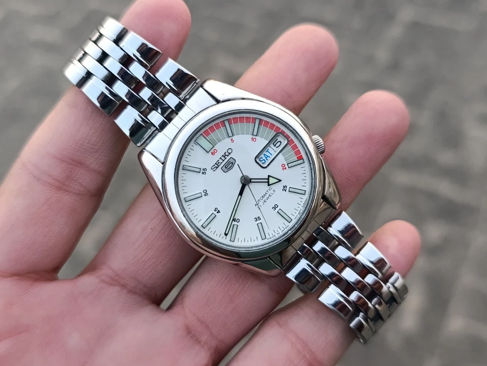 批量 4 件 复古 精工 5 赛车 自动 日期 SS 男式 日本腕表 — 第 4/4 张图片