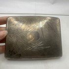 Antique Silver Cigarette Case 90 % Silver Bamboo Motif