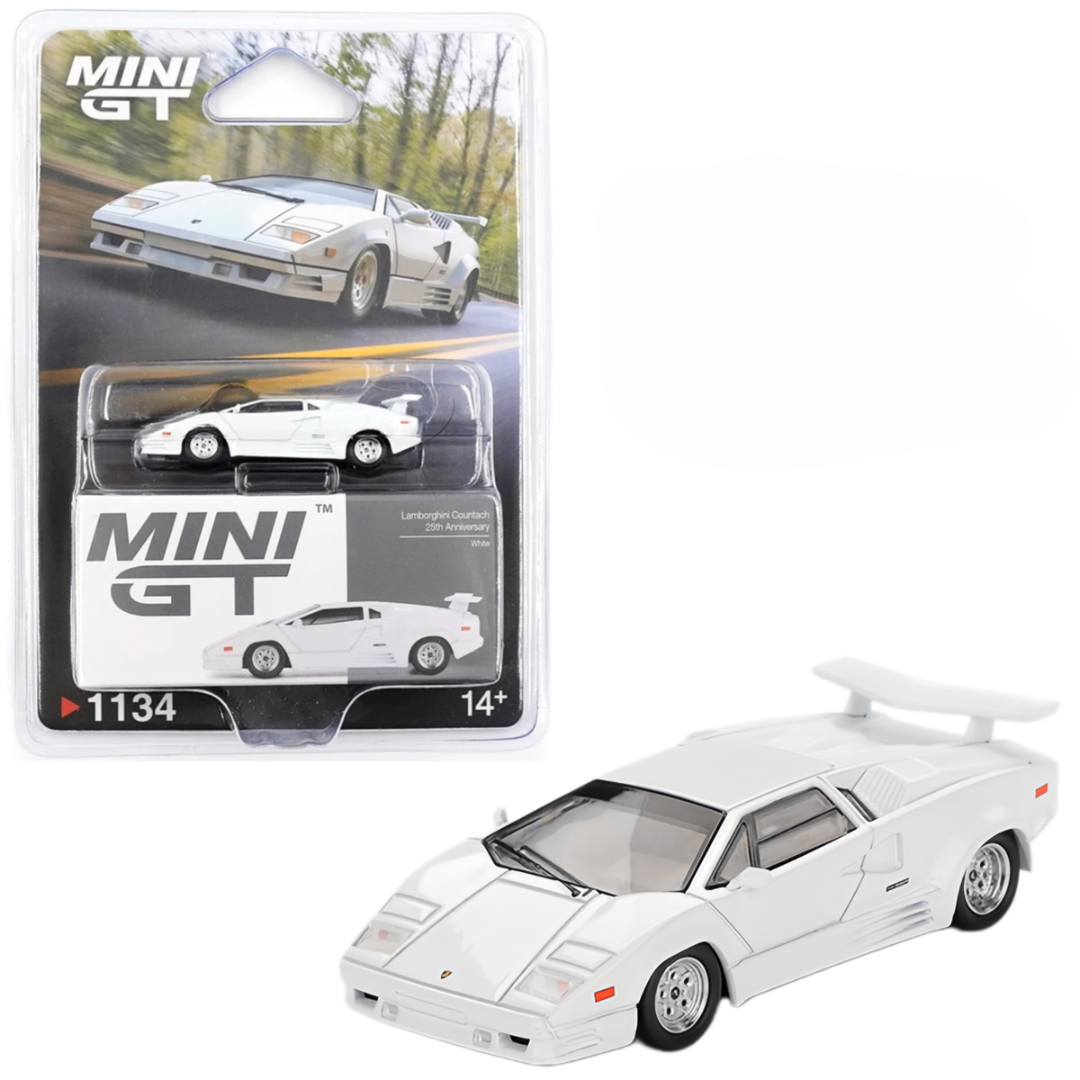 MINI GT #1134 - WHITE - LAMBORGHINI COUNTACH 25TH ANNIVERSARY | eBay
