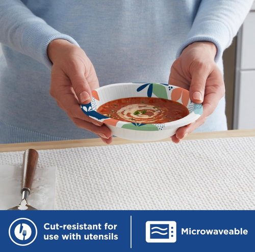 Dixie Small Paper Bowls, 10 Oz, 72 Count Microwave-Safe, Soak-Proof - Disposable - Picture 4 of 9