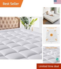 Queen Size Mattress Pad - Cooling Breathable Mattress Topper, Quilted Fitted ...