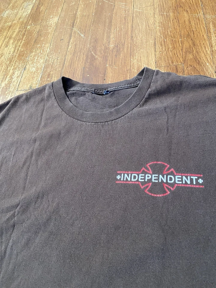 Camiseta de skate vintage Independent Truck Company marrón gráfico de doble cara XL Foto 4 de 4
